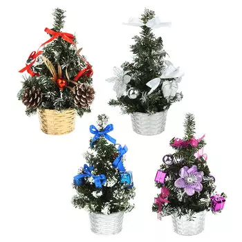 СНОУ БУМ Елка декоративная с заснеженными ветками, пластик, полиэстер, 20х10х10см, 5 цветов