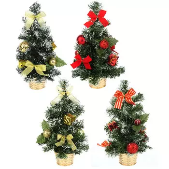 СНОУ БУМ Елка декоративная с заснеженными ветками, пластик, полиэстер, 30х15х15см, 2 цвета, 4 дизайн