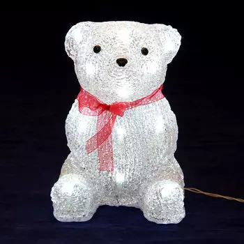 СНОУ БУМ Фигура Новогодняя акрил Мишка LED20 (от 3xАА), 18x14x20см