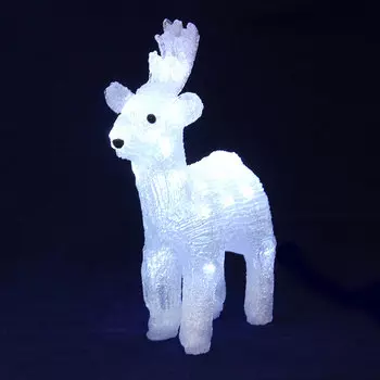 СНОУ БУМ Фигура Новогодняя, акрил Олень с рожками LED30 (от 3xАА), 35х15см