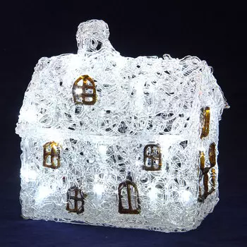 СНОУ БУМ Фигура Новогодняя, акрил Сказочный Домик LED30 (от 3xАА), 30х30см