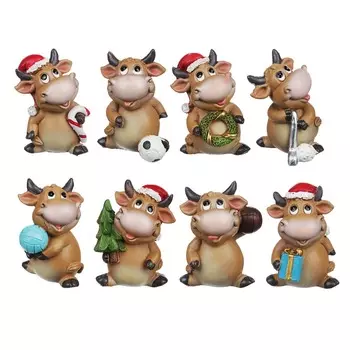 СНОУ БУМ Фигурка Бычок, 6х4х3см, полистоун, 8 дизайнов