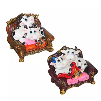 СНОУ БУМ Фигурка Символ Года 2021, парочка в кресле, полистоун, 12x14x11,5 см, 2 дизайна