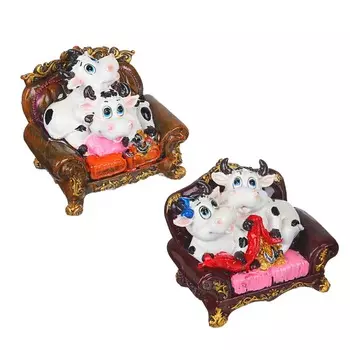 СНОУ БУМ Фигурка Символ Года 2021, парочка в кресле, полистоун, 12x14x11,5 см, 2 дизайна