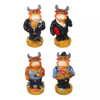 СНОУ БУМ Фигурка Символ Года 2021, полистоун, 9,5x4,2x5,5 см, 4 дизайна, арт 3011