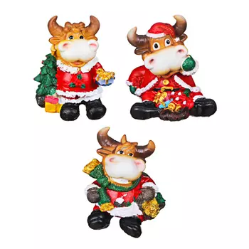 СНОУ БУМ Фигурка Символ Года 2021 с елочкой, полистоун, 12х9х9см, 3 дизайна