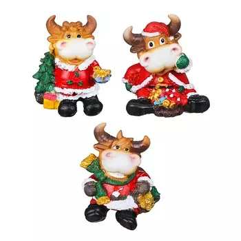 СНОУ БУМ Фигурка Символ Года 2021 с елочкой, полистоун, 12х9х9см, 3 дизайна