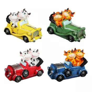 СНОУ БУМ Фигурка Символ Года 2021 в автомобиле, полистоун, 10x14x7 см, 4 дизайна