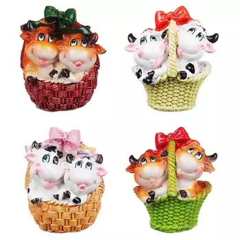 СНОУ БУМ Фигурка Символ Года 2021 в корзинке, полистоун, 6,5x3,6x5,3 см, 4 дизайна