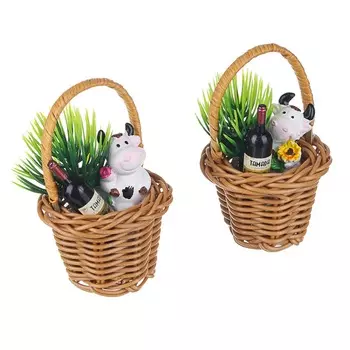 СНОУ БУМ Фигурка Символ Года 2021 в корзинке с вином, 8х6х5см, полистоун, 2 дизайна