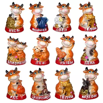 СНОУ БУМ Фигурка Символ Года 2021, Знаки Зодиака, полистоун, 6,5х4х3 см, 12 дизайнов