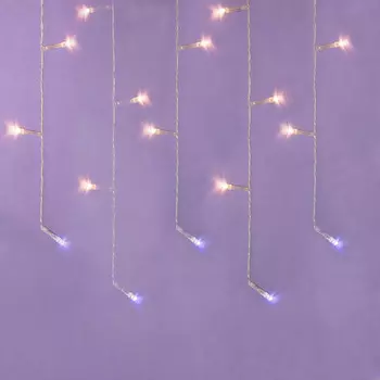 СНОУ БУМ Гирлянда эл. бахрома, 96LED, 3x0.5x0,7м, шампань, пост.свечение, ПВХ прозрач, коннект, 220В