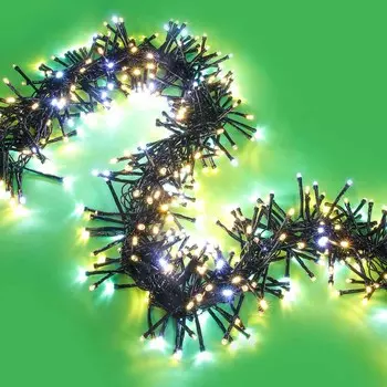 СНОУ БУМ Гирлянда эл. мишура 288LED, 3м, шампань/белый, 8 реж, коннектор, ПВХ черный, 220В