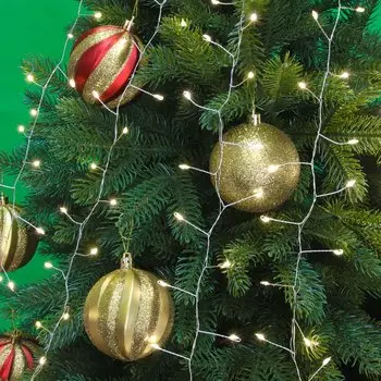 СНОУ БУМ Гирлянда эл. мишура на елку 1.5-1.8м, 560LED*шампань, 8 нитей, пост.свеч, трансф 12В, 220В