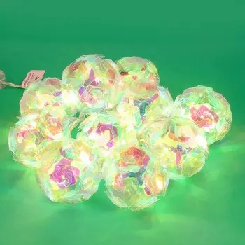 СНОУ БУМ Гирлянда эл. насадка "Метеор" d5см, 2м, 10LED*шампань, пост.свеч, ПВХ прозр, медь, 2хАА