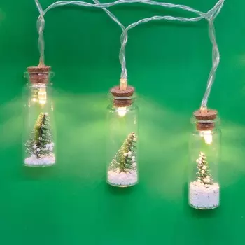 СНОУ БУМ Гирлянда эл. насадка "Зима за стеклом" 6см , 2м, 10LED*шампань, пост.свеч, ПВХ прозр, 2хАА