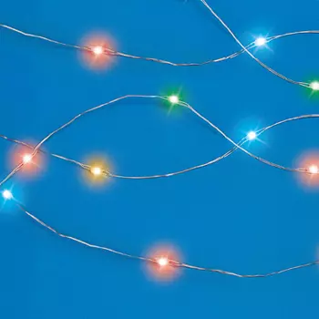 СНОУ БУМ Гирлянда эл. нитка росы "Капли радуги" 10м 100LED Extra*мульти, 8 реж., медь, 220В 50Гц, НВ