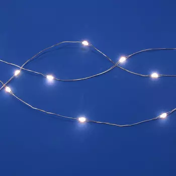 СНОУ БУМ Гирлянда эл. нитка росы"Жемчужная россыпь" 10м 100LED Extra*шампань, 8 реж., медь, 220В, НВ