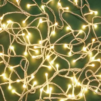 СНОУ БУМ Гирлянда эл. вьюн 10м, 120LED, цветной диод, шампань, 8 реж., ПВХ прозрачный, 220В