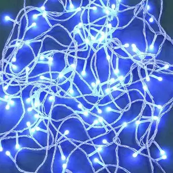 СНОУ БУМ Гирлянда эл. вьюн 10м, 120LED, цветной диод, синий, 8 реж., ПВХ прозрачный, 220В