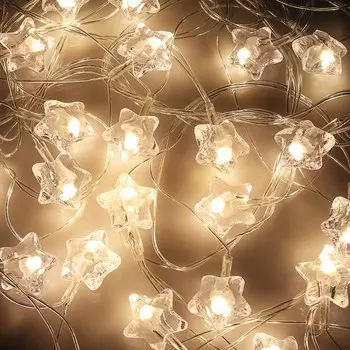 СНОУ БУМ Гирлянда эл. вьюн 5м, насадка безымянная звезда, 25 LED*шампань, ПВХ прозр,пост свечен,220В