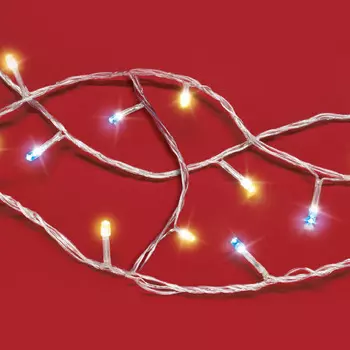 СНОУ БУМ Гирлянда эл. вьюн 9м, 100LED, голубой+шампань, пост. свечение, ПВХ прозрачный, 220В