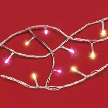 СНОУ БУМ Гирлянда эл. вьюн 9м, 100LED, пурпурный+шампань, пост. свечение, ПВХ прозрачный, 220В