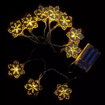 СНОУ БУМ Гирлянда электр. 1,3м, 10LED, металл, "Космея", 2xAA, EGO700069