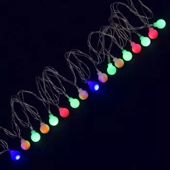 СНОУ БУМ Гирлянда электр. 3м, 18LED, с насадками "Шар 15 мм", мультицвет, 8 реж, 220В
