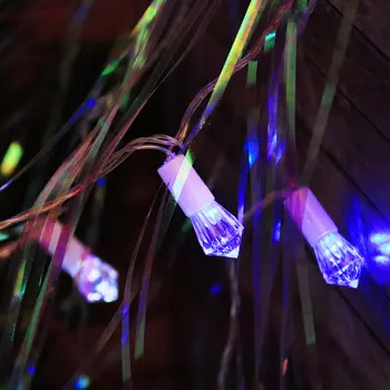 СНОУ БУМ Гирлянда электр. 3м, 19LED, с насадками "Алмаз", бело-синий, авторежимы, 220В