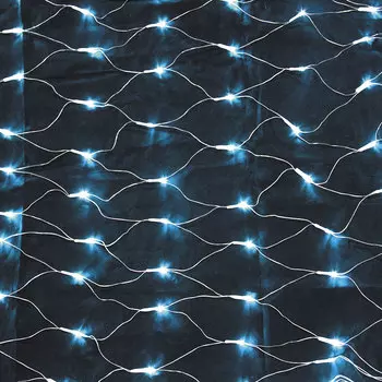 СНОУ БУМ Гирлянда электр. сеть 144LED, 1,6x1,6м, голубой, 8 реж, прозр. провод, 220B