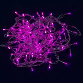 СНОУ БУМ Гирлянда электрическая Вьюн 9м, 100 LED, розовый, 8 реж, прозрачный провод, 220В