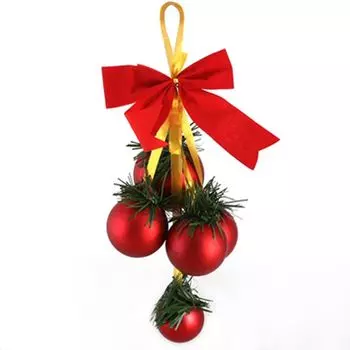 Сноу Бум Гирлянда из 6 шаров с бантом пластик, красный, TX6/702603501B03