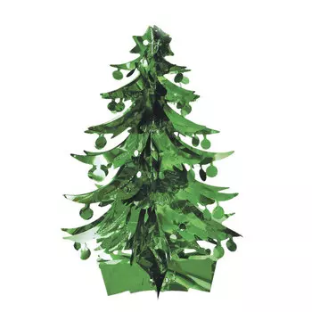 СНОУ БУМ Гирлянда-подвеска 27х18см, ПВХ, зеленая, в виде Елочки, арт.0024