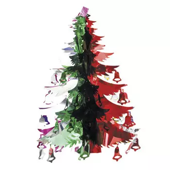 СНОУ БУМ Гирлянда-подвеска 39х30см, ПВХ, многоцвет, в виде Елочки, арт.0025