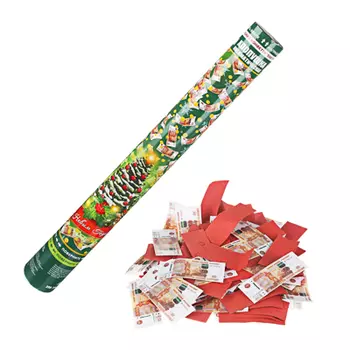 СНОУ БУМ Хлопушка пневматическая, 50 см, наполнитель бумага 5000 рублей и конфетти, дизайн 10