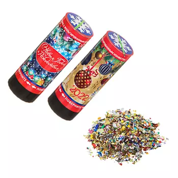 СНОУ БУМ Хлопушка пружинная, 10 см, наполнитель фольга, 2022