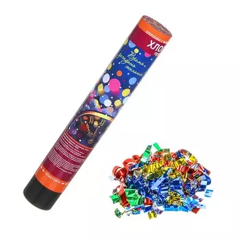 СНОУ БУМ Хлопушка пружинная, 26 см, наполнитель фольга, 2022