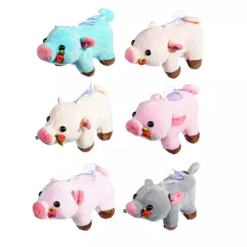 СНОУ БУМ Игрушка мягкая в виде свинки, полиэстер, 15 см, 6 цветов