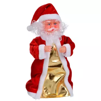 СНОУ БУМ Игрушка музыкальная в виде Деда Мороза, музыка, движение, полиэстер, 30см, 3 х АА