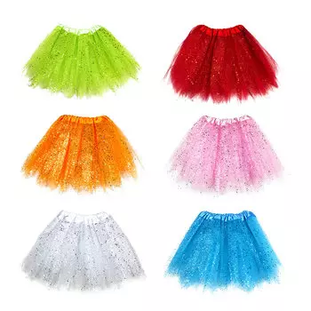 СНОУ БУМ Юбка карнавальная, полиэстер, 3 слоя, 30см, 6 цветов, арт.8014