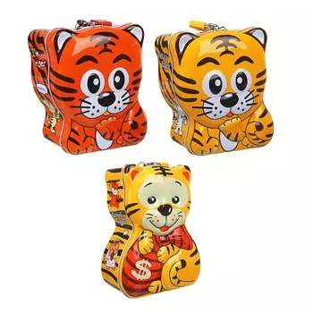 СНОУ БУМ Копилка с замочком "Тигренок", жесть, 15х12х7,5 см