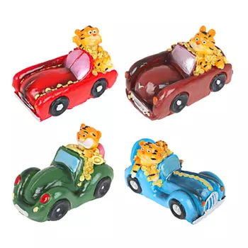 СНОУ БУМ Копилка в виде тигра в машине, 13-14х8см, 4 дизайна