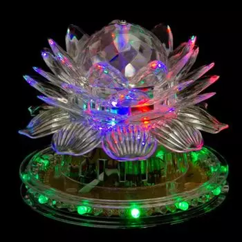 СНОУ БУМ Лампа-проектор вращающаяся 12,5х11см, пластик, в виде лилии, 220В