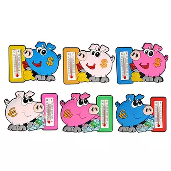 СНОУ БУМ Магнит 6х4,5см, ПВХ, Символ года, с термометром, 6 дизайнов