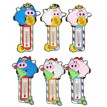 СНОУ БУМ Магнит 8,5х5см, ПВХ, Символ года, с термометром, 6 дизайнов