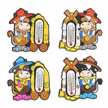 СНОУ БУМ Магнит с термометром Символ Года 2021, резина, 5х5,2см, 4 дизайна