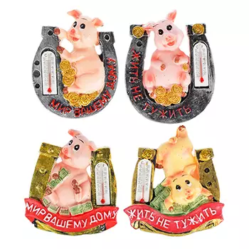 СНОУ БУМ Магнит Символ года, полистоун, 7,5 см, 4 вида