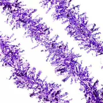 СНОУ БУМ Мишура 200х10см, ПВХ, резная, 2 цвета: голубой, сиреневый