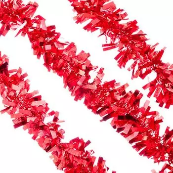 СНОУ БУМ Мишура 200х8см, ПВХ, голография, 3 цвета: красный, золото, зеленый